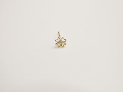 14k Real Solid Yellow Gold Flower Nose Rings