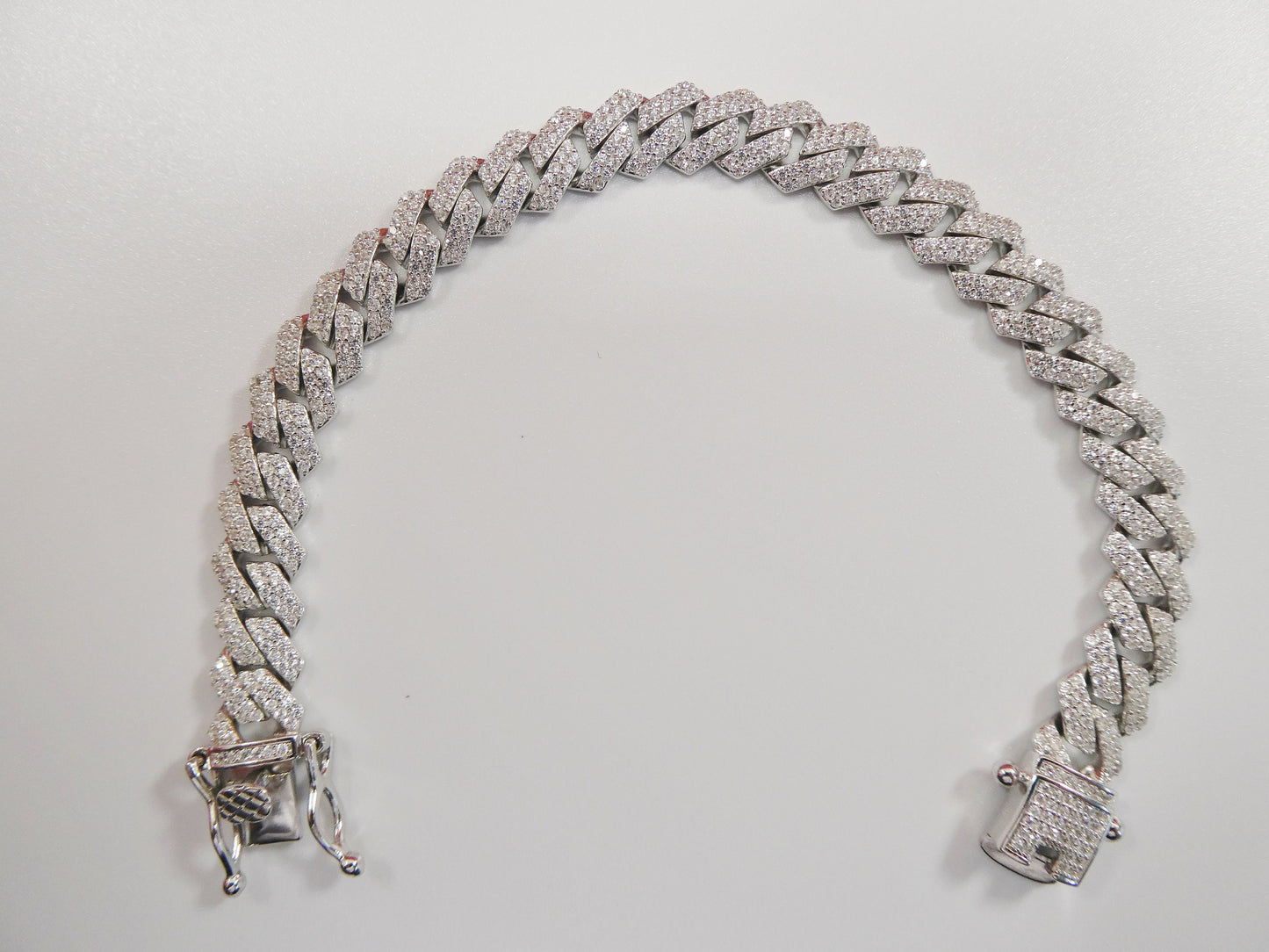 MEN LADIES 14k yellow gold color Monaco bracelet over real solid 925 sterling silver