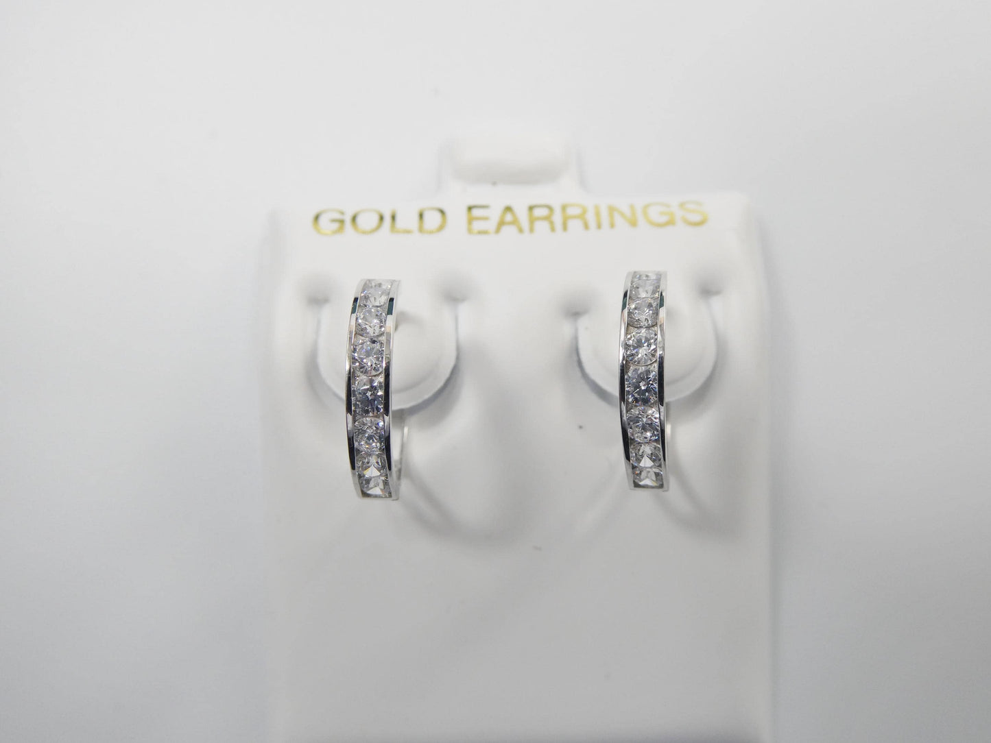 real 10k solid yellow gold 14.5mm hoop huggie earrings