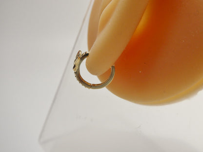 Real 10k Solid Yellow Gold Designer Butterfly Hoop Huggie Earrings