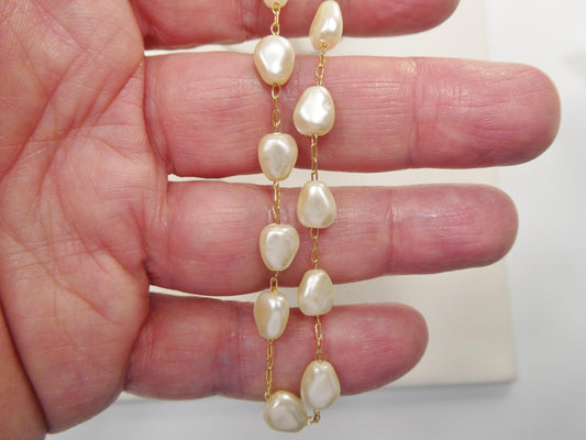 10 inch 14k gold filled pearl ladies anklet bracelet