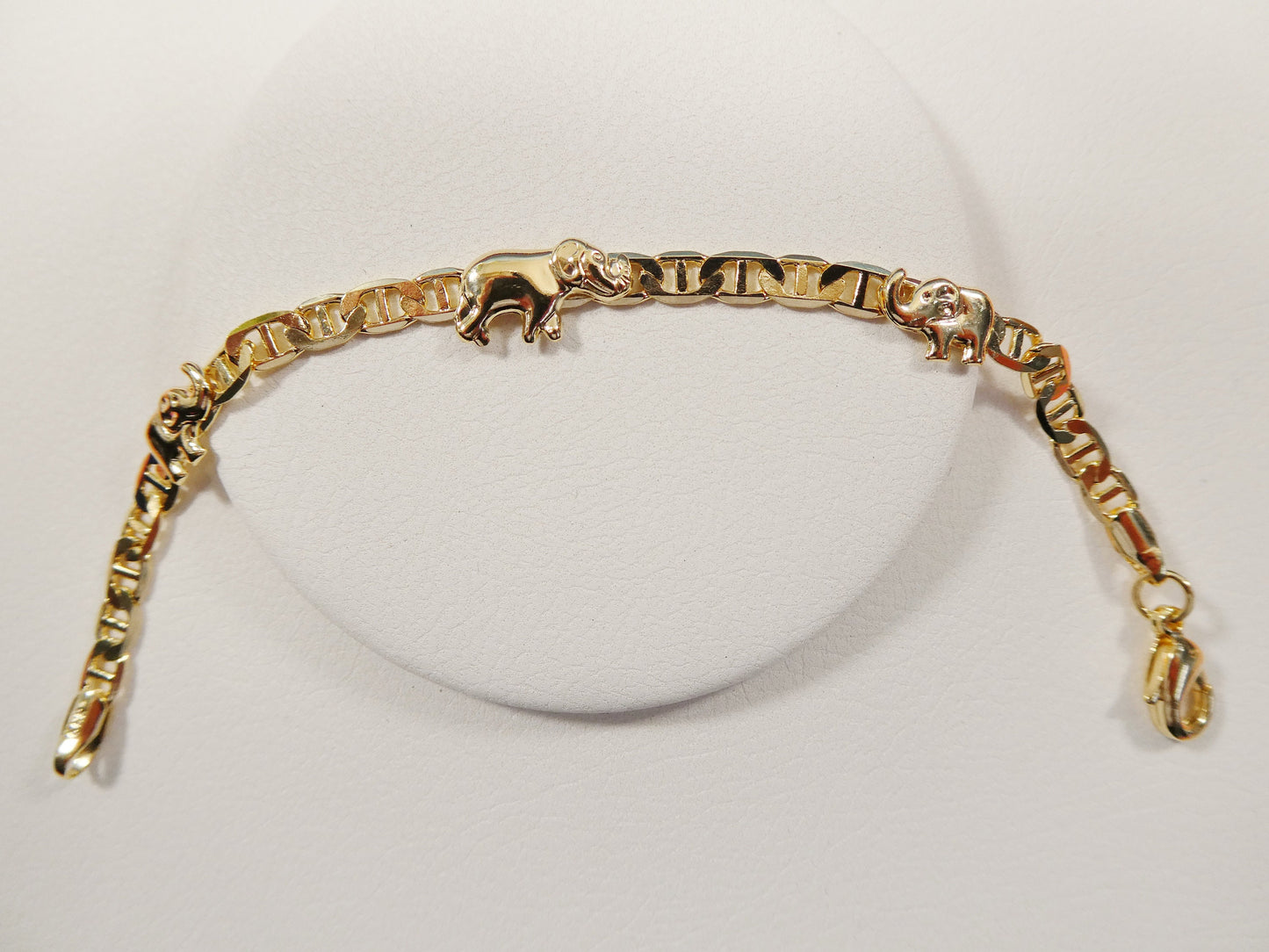 5.5 inch 18k gold filled mariner chain style elephant baby bracelet