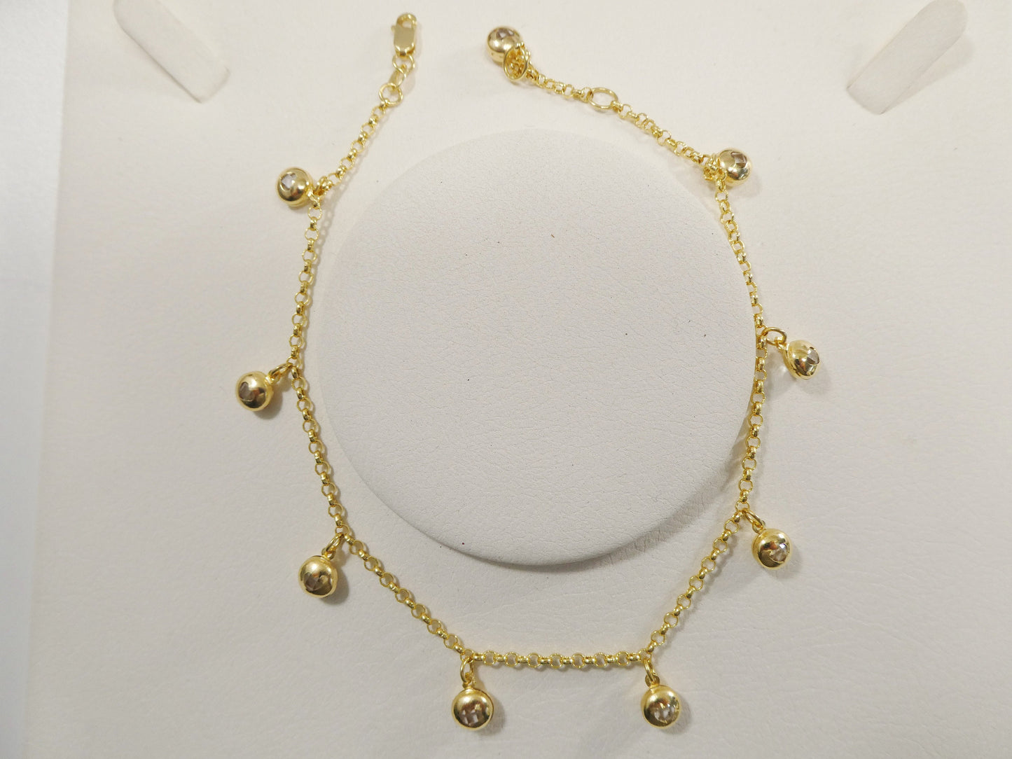 real 14k solid yellow gold 9 inch anklet bracelet