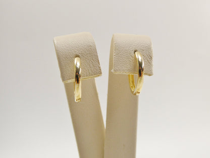 Real 10k Solid Yellow Gold High Polish Plain Hoop Huggie Earrings