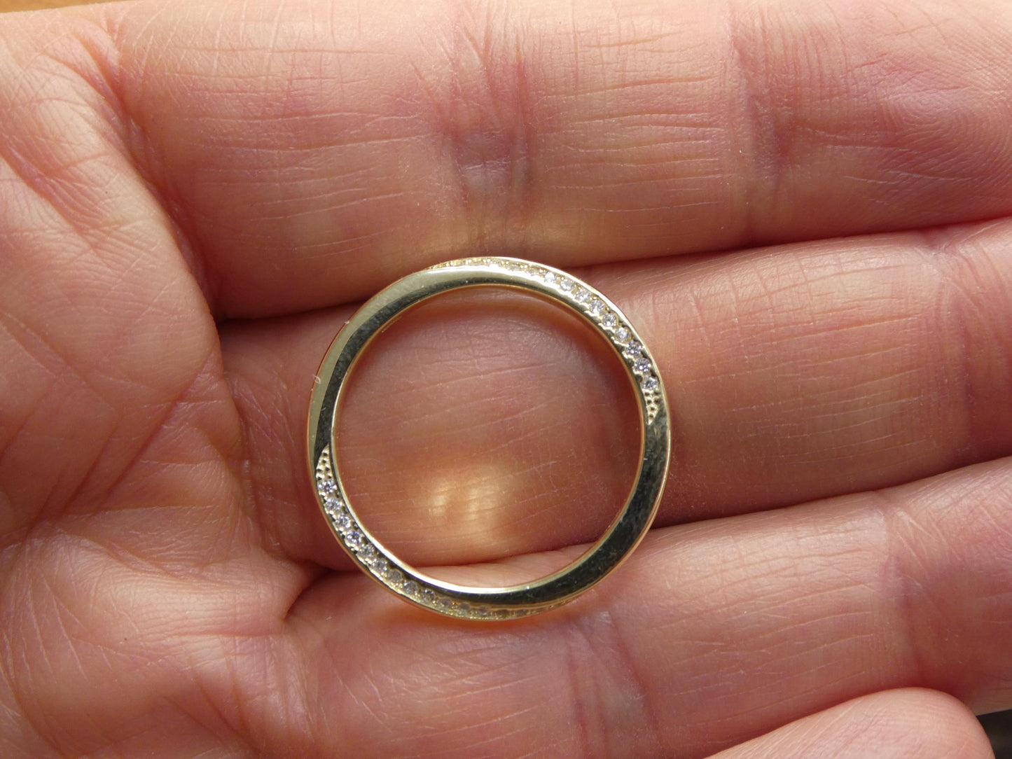 real 925 sterling silver over 14 yellow gold band