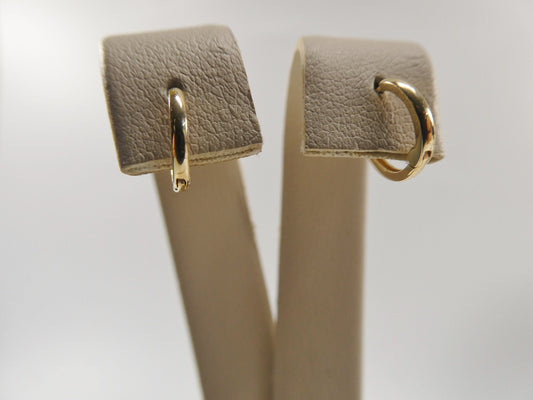 real 10k solid yellow gold tiny simple 9mm 11mm hoop huggie earrings