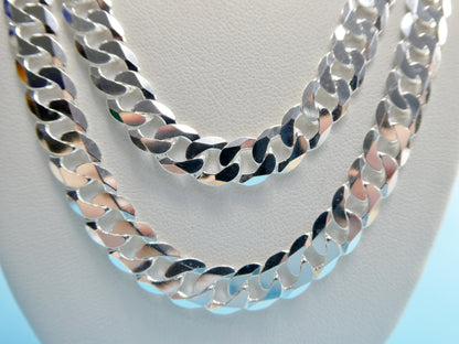Real 925 Sterling Silver 7.6MM Italian Solid Chain Lobster Lock Clasp
