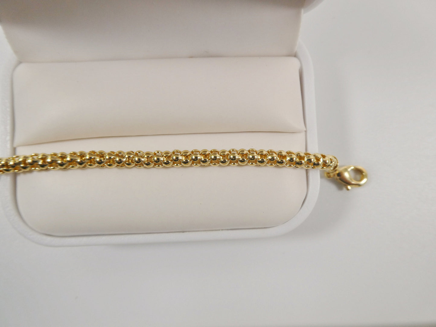 7 inch popcorn style 18k gold filled ladies bracelet