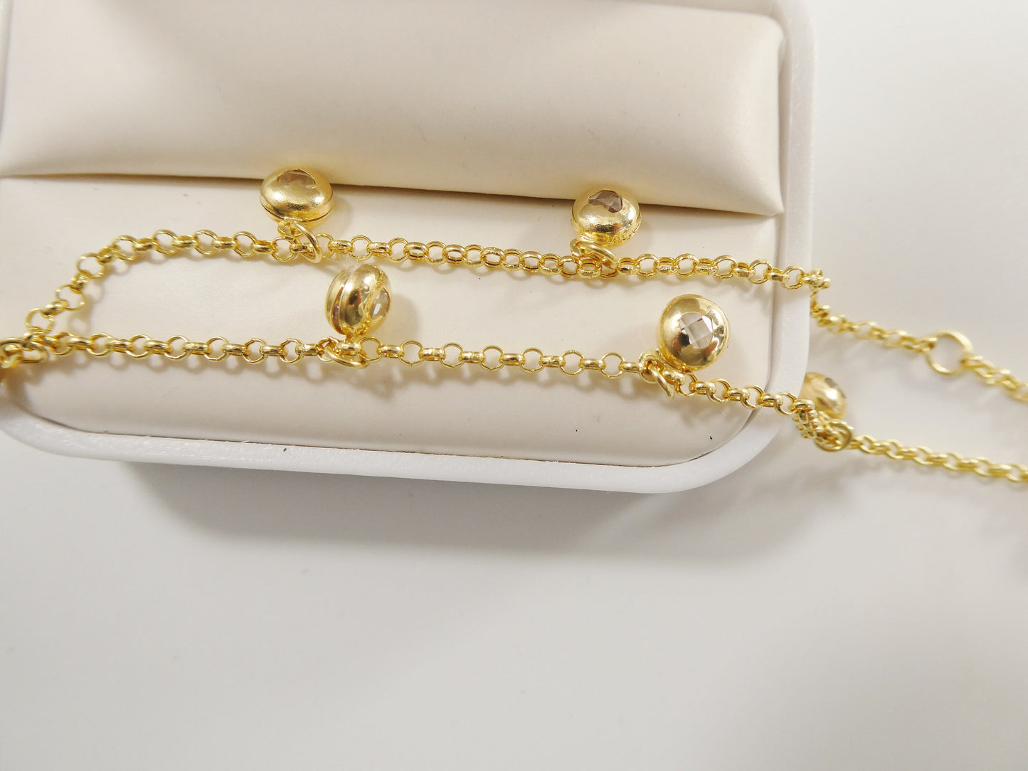 real 14k solid yellow gold 9 inch anklet bracelet