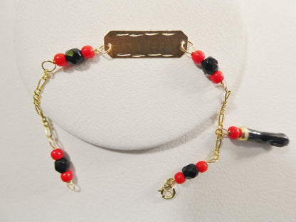 Real 10k Solid Yellow Gold 5 inch Azabache Boy Girl Baby Bracelet