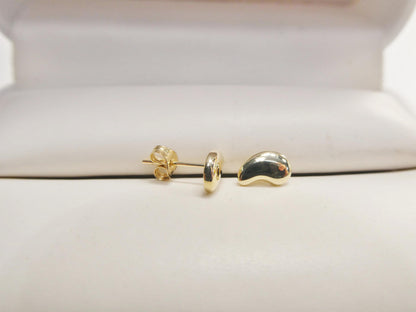 Real 10k Solid Yellow Gold Teardrop Push Post Earrings