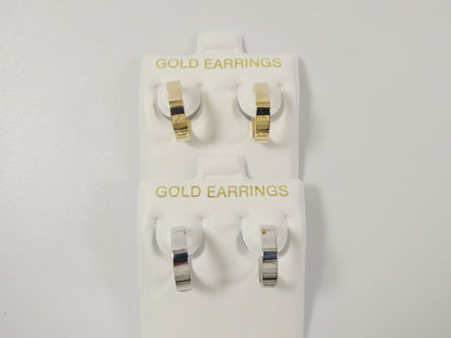 Real 10k Solid Yellow Gold High Polish Plain Hoop Huggie Earrings