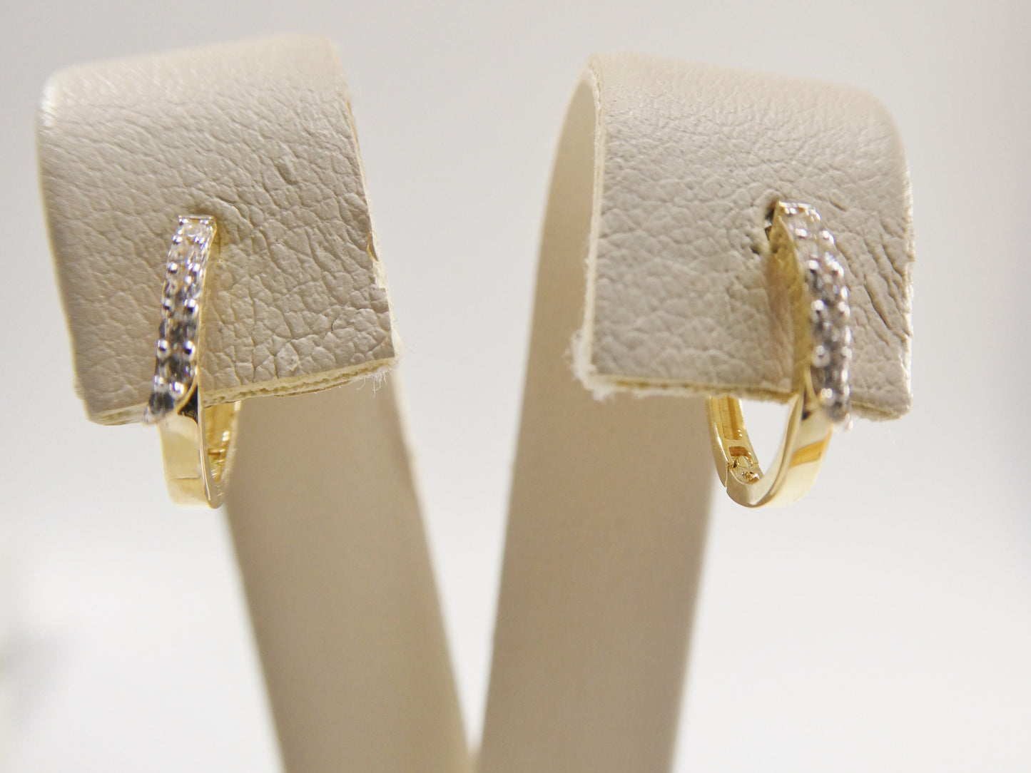 10k real yellow gold cz hoop huggie earrings daith