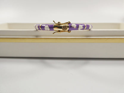 18k Yellow Gold Filled 50mm Purple Enamel Children Bangle Bracelet