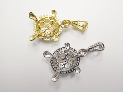 Real 925 Sterling Silver 18 Inch Flat Chain & Turtle Pendent Charm