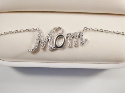 16 Inch Plus Two Inch Extension Real 925 Sterling Silver Mom Necklace