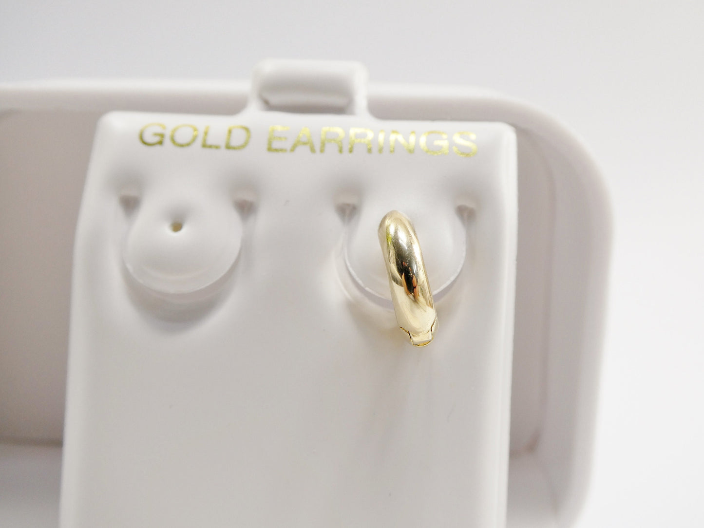 real 10k solid yellow gold 10.5mm small plain high polish finish hoop huggie earrings