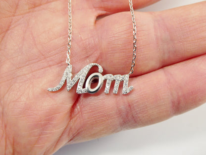16 Inch Plus Two Inch Extension Real 925 Sterling Silver Mom Necklace