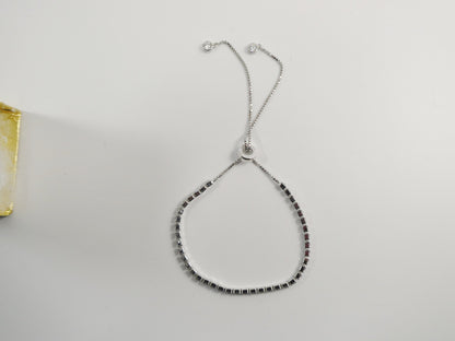 Adjustable Tennis Bracelet Real 925 Sterling Silver