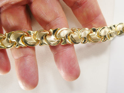 Real 925 Sterling Silver Yellow Color Large Mushroom Bracelet