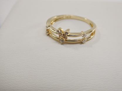 Real 14k Solid Yellow Gold Women's Classic Micro Pave Setting Pinky Ring