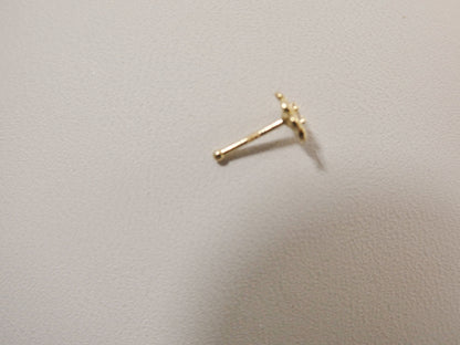 14k Real Solid Yellow Gold Dlower Stud Nose Ring