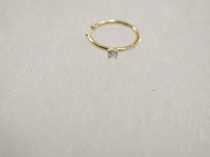 14k Real Solid Yellow Gold Cartilage Nose Ring Body Ring Piercing