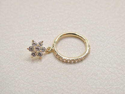 14k Real Solid Yellow Gold Seamless Clicker Cartilage Helix Hoop