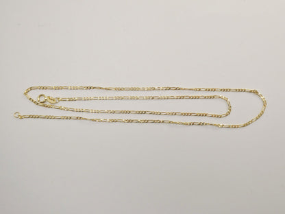 10k Yellow Gold Star of David Pendant Necklace: 18 inch Figaro Chain