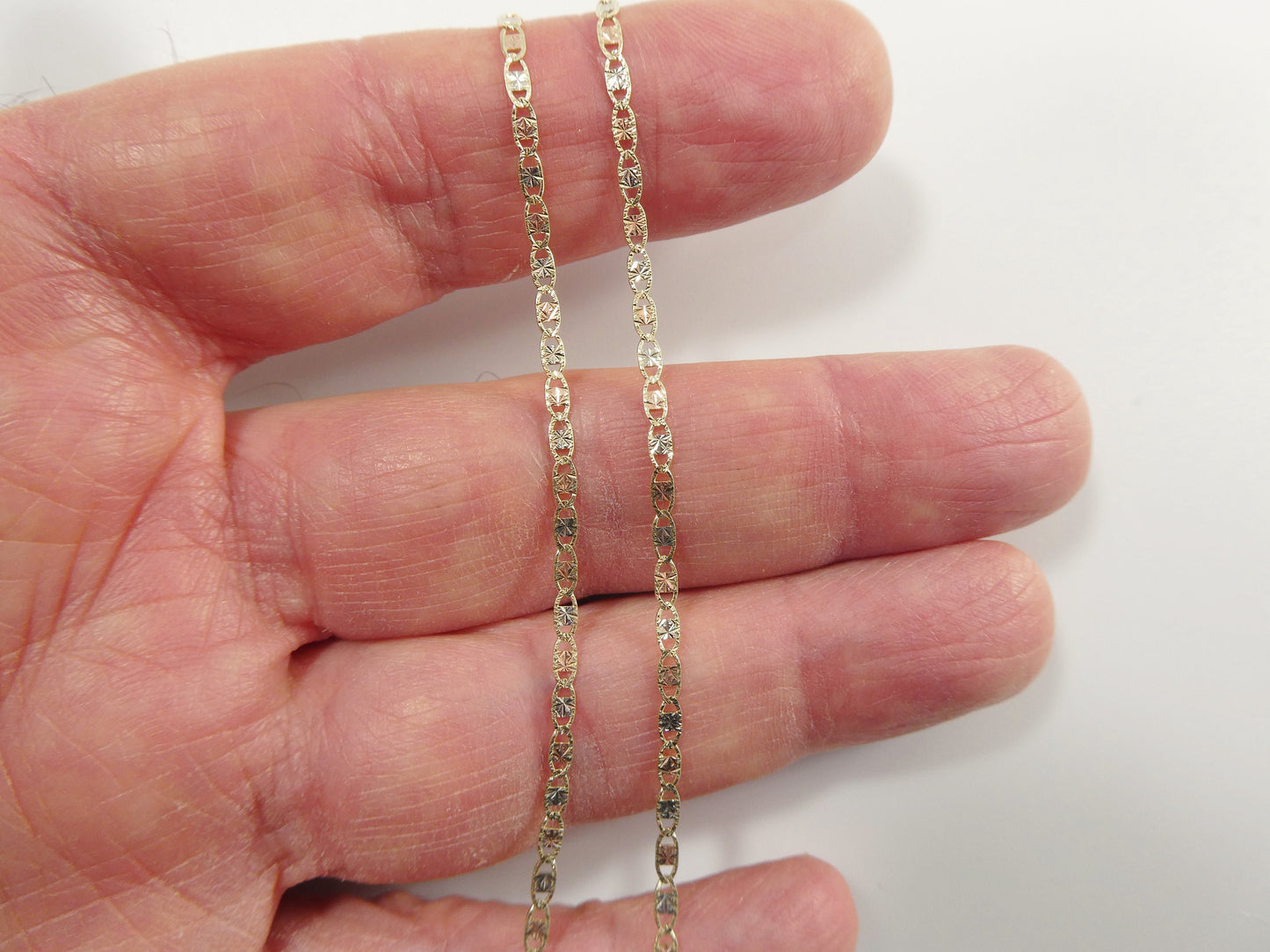 real 10k solid ladies tri color Valentino chain