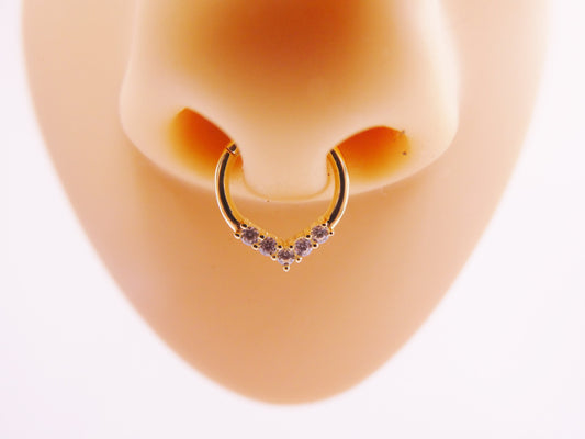 14k real solid yellow gold cartilage daith septum body ring piercing