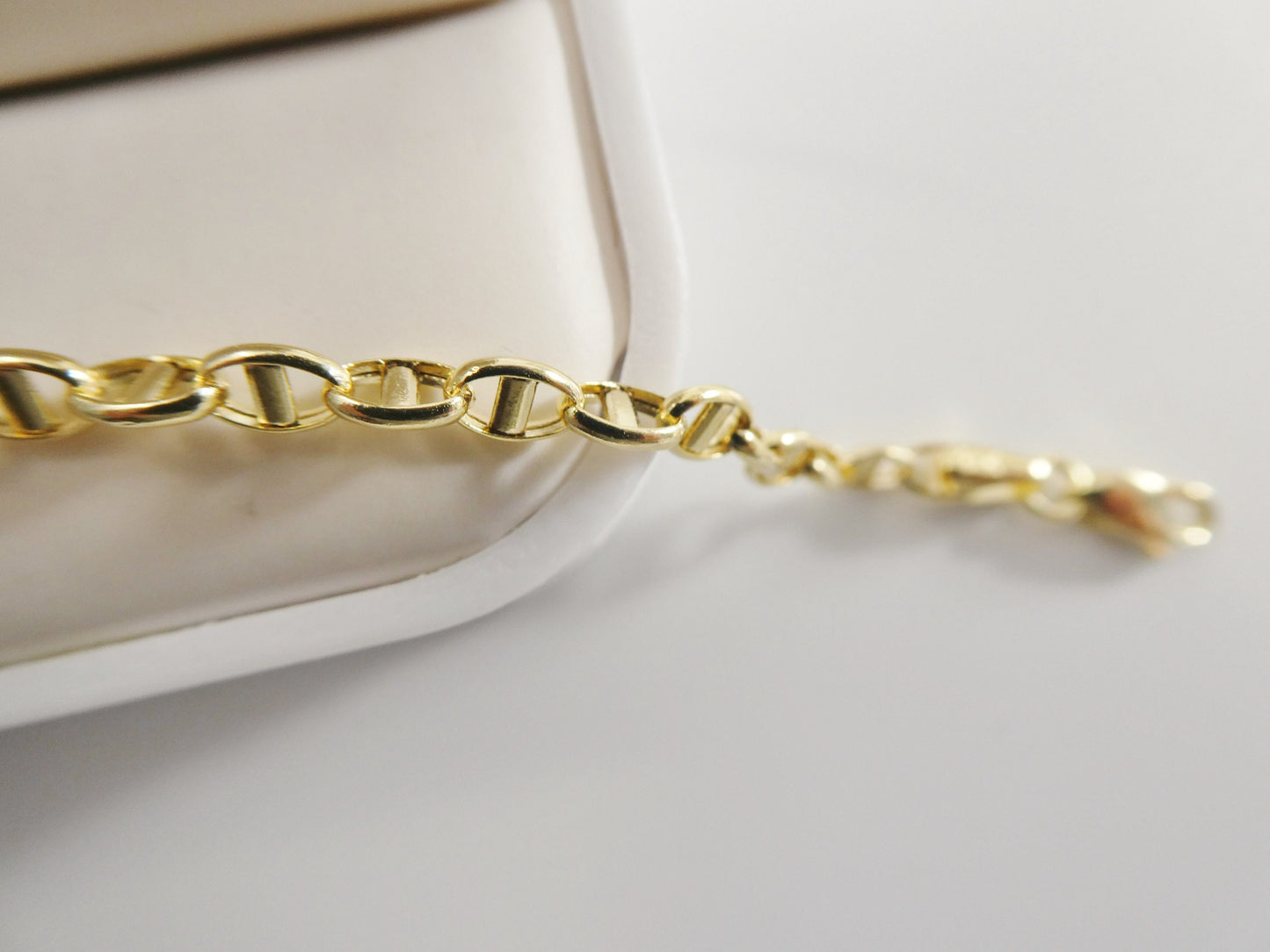 real 14k solid yellow gold 7 inch mariner ladies bracelet