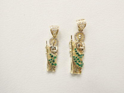 14k Real Solid Yellow Gold Saint Jude Charm Pendent