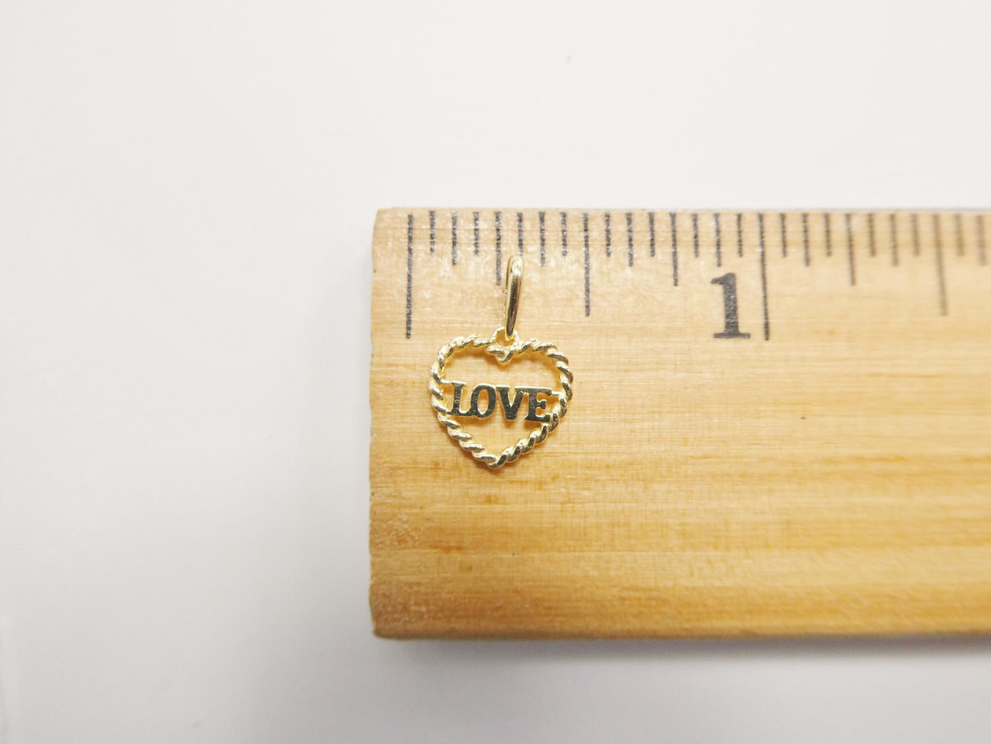 10k Yellow Gold Figaro Chain Necklace with Love Heart Pendant