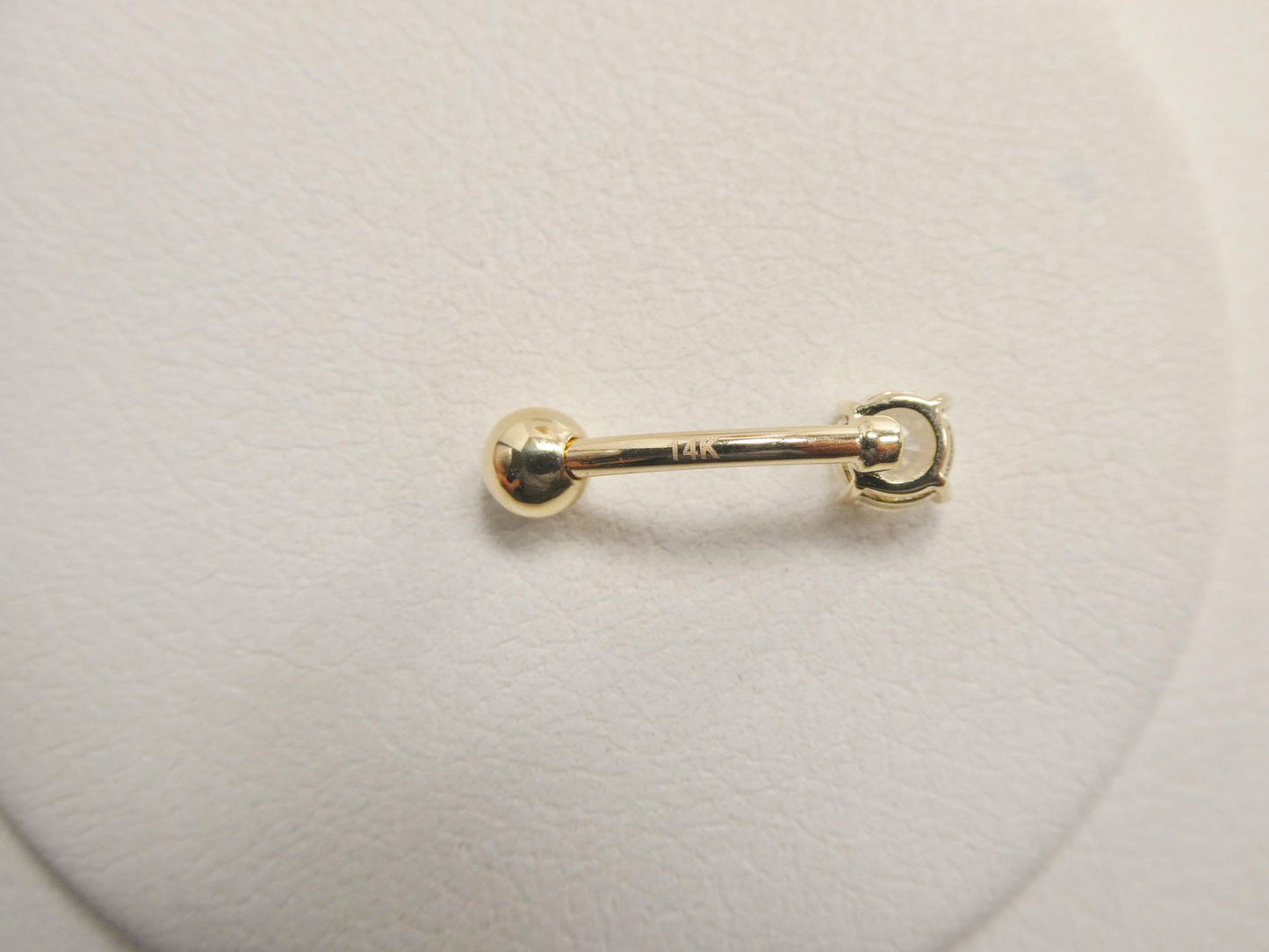 14k real solid yellow gold 5mm stone dangling belly button ring piercing