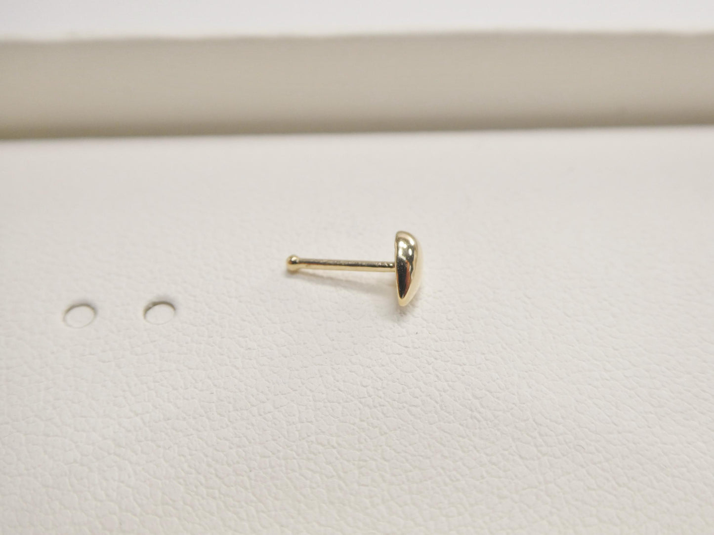 14k real solid yellow gold teardrop stud nose ring