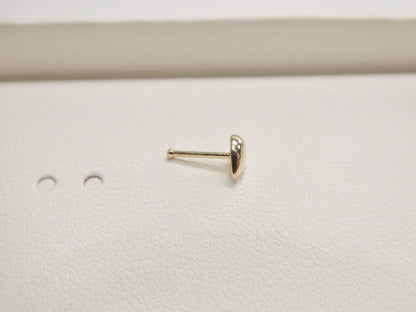 14k Real Solid Yellow Gold Teardrop Stud Nose Ring