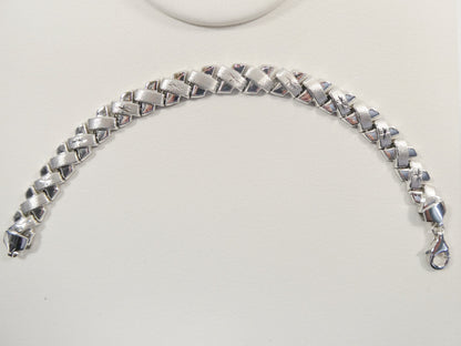 Real 925 Sterling Silver Stampato X Bracelet 14k Yellow Gold Finish