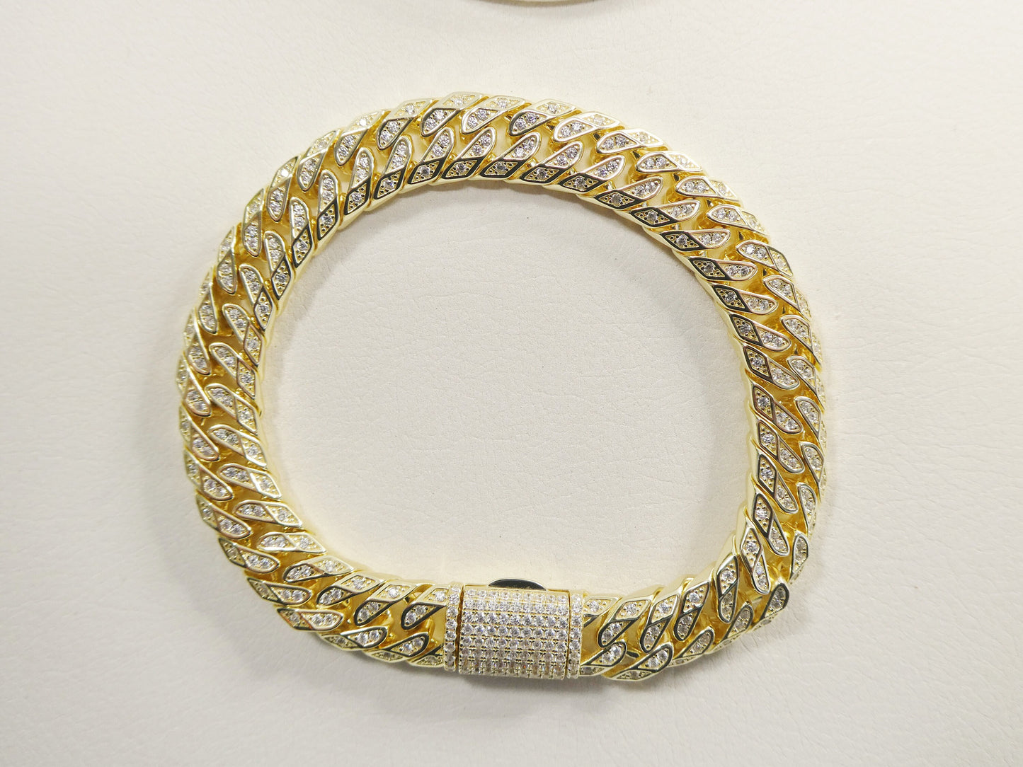 8 inch 14k gold filled fancy lock Monaco bracelet
