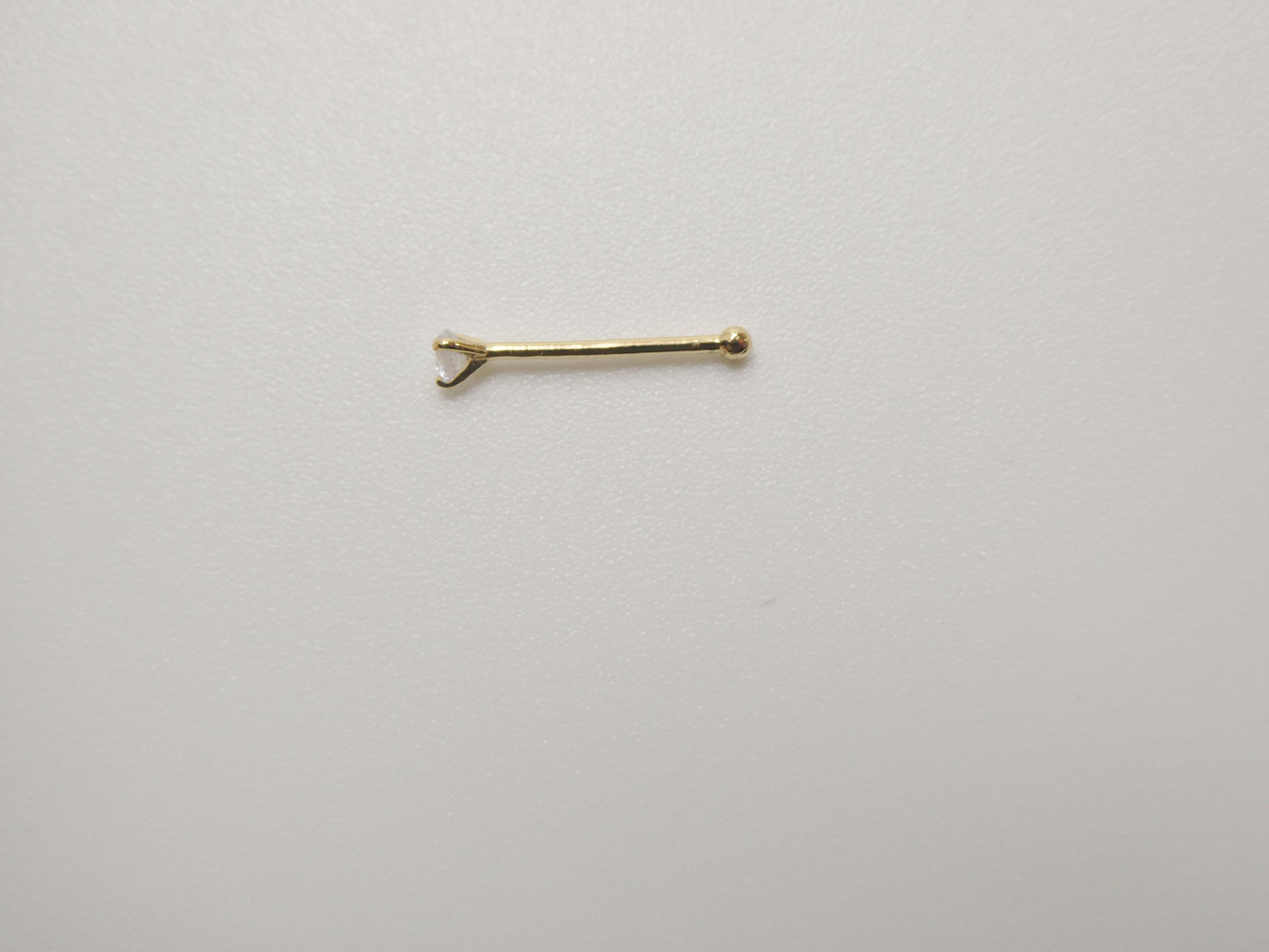 14k real solid yellow gold long post nose ring
