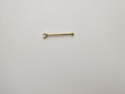 14k Real Solid Yellow Gold Long Post Nose Ring