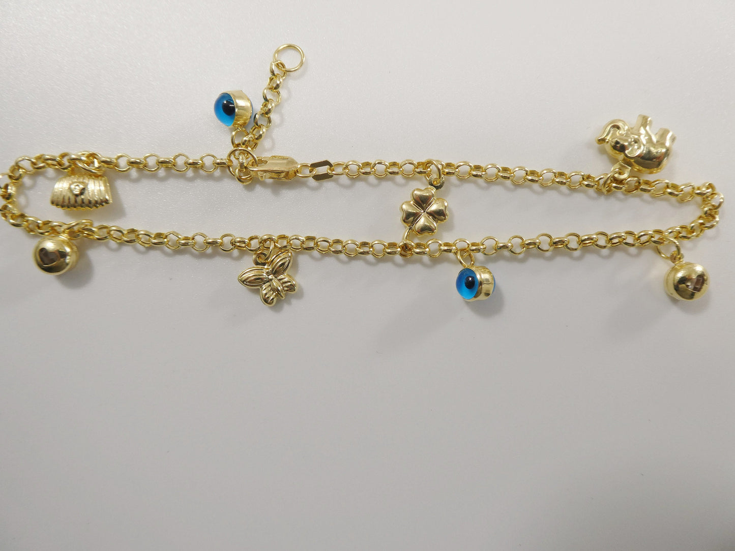 real 14k solid yellow gold 9 inch anklet bracelet