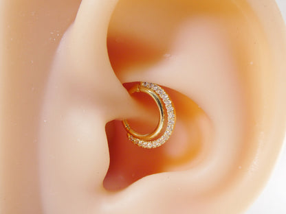 14k Real Solid Yellow Gold Cartilage Daith Septum Body Ring Piercing