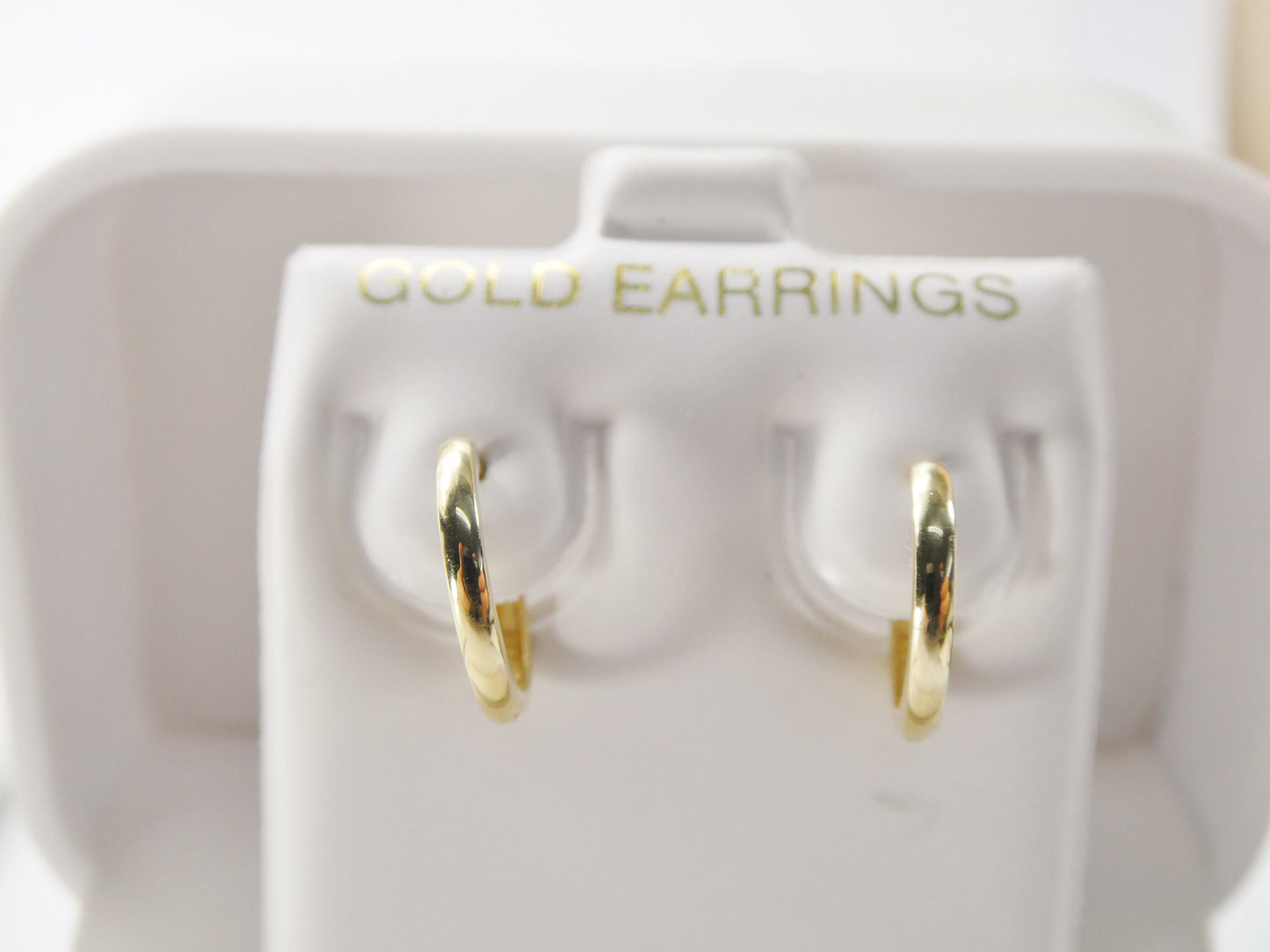 real 10k solid yellow gold 12mm plain hoop huggie earrings