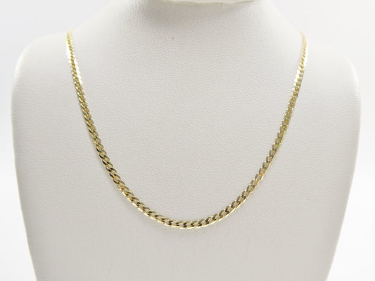 real 14k solid yellow gold 2mm flat curve baby chain