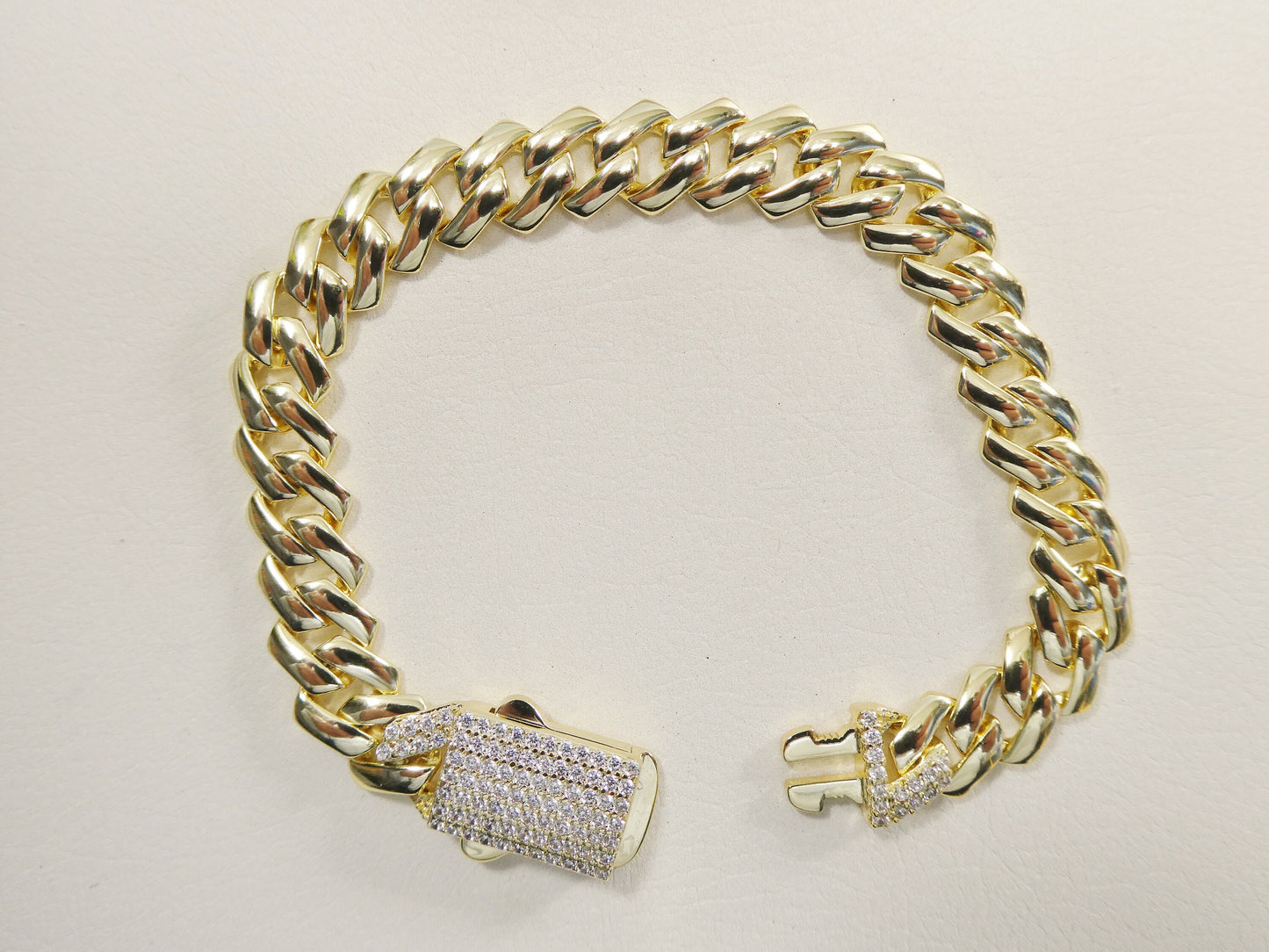 9mm 14k yellow gold filled Monaco bracelet / necklace fancy box lock