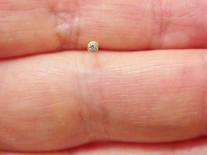 14k Real Solid Yellow Gold Long Post Nose Ring