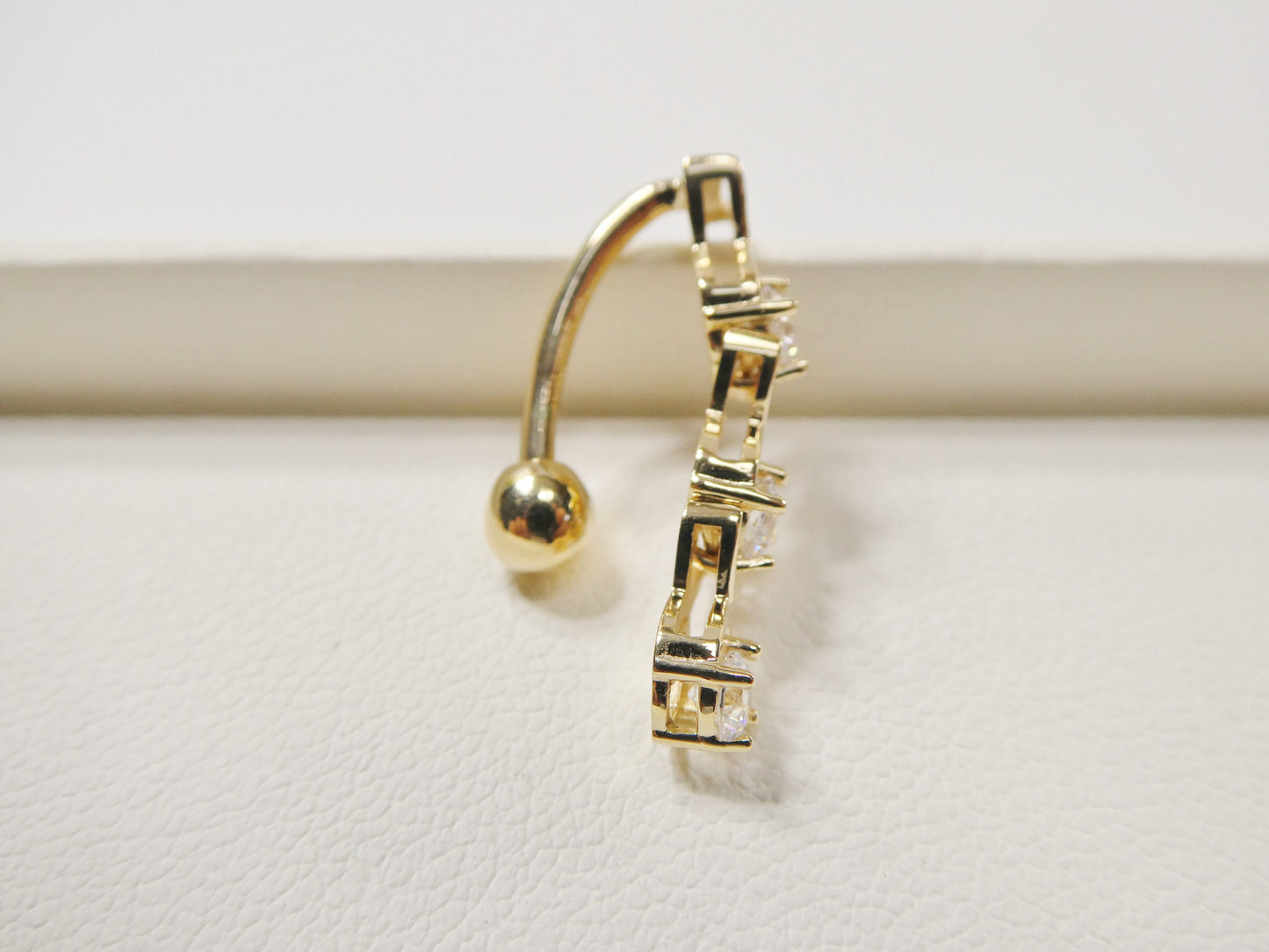 14k real solid yellow gold xoxo belly button dangle ring piercing