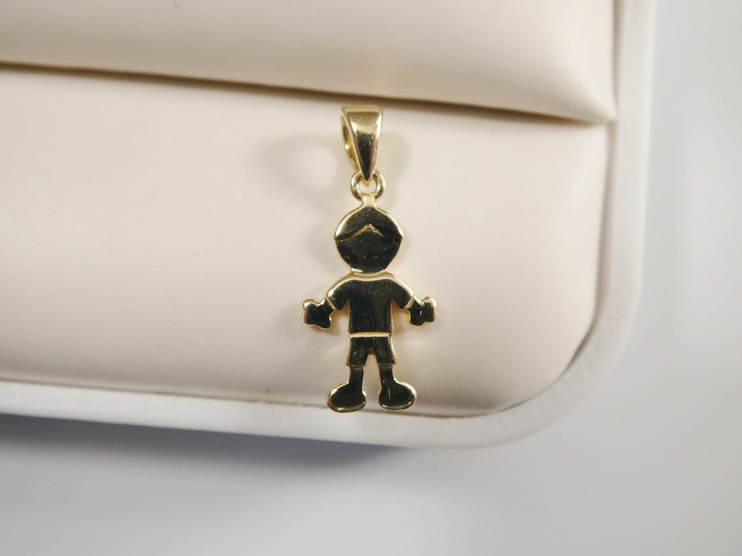 14k real solid yellow gold baby boy charm pendent