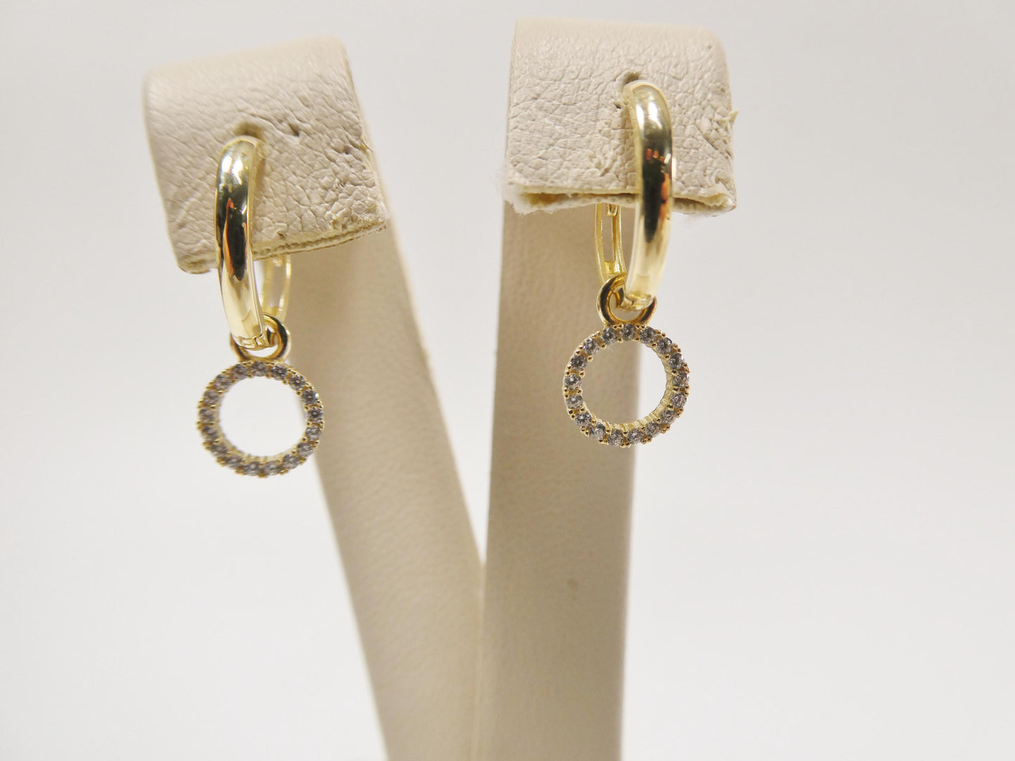 real 10k solid yellow gold circle dropping daith hoop huggie earring